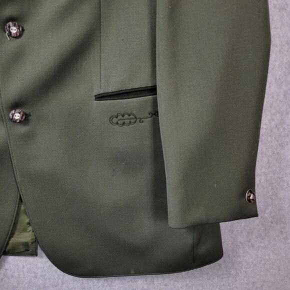 Vtg Kastell 100% Wool Green LS Button Up Trachten Jacket Men's 42 - Picture 4 of 16